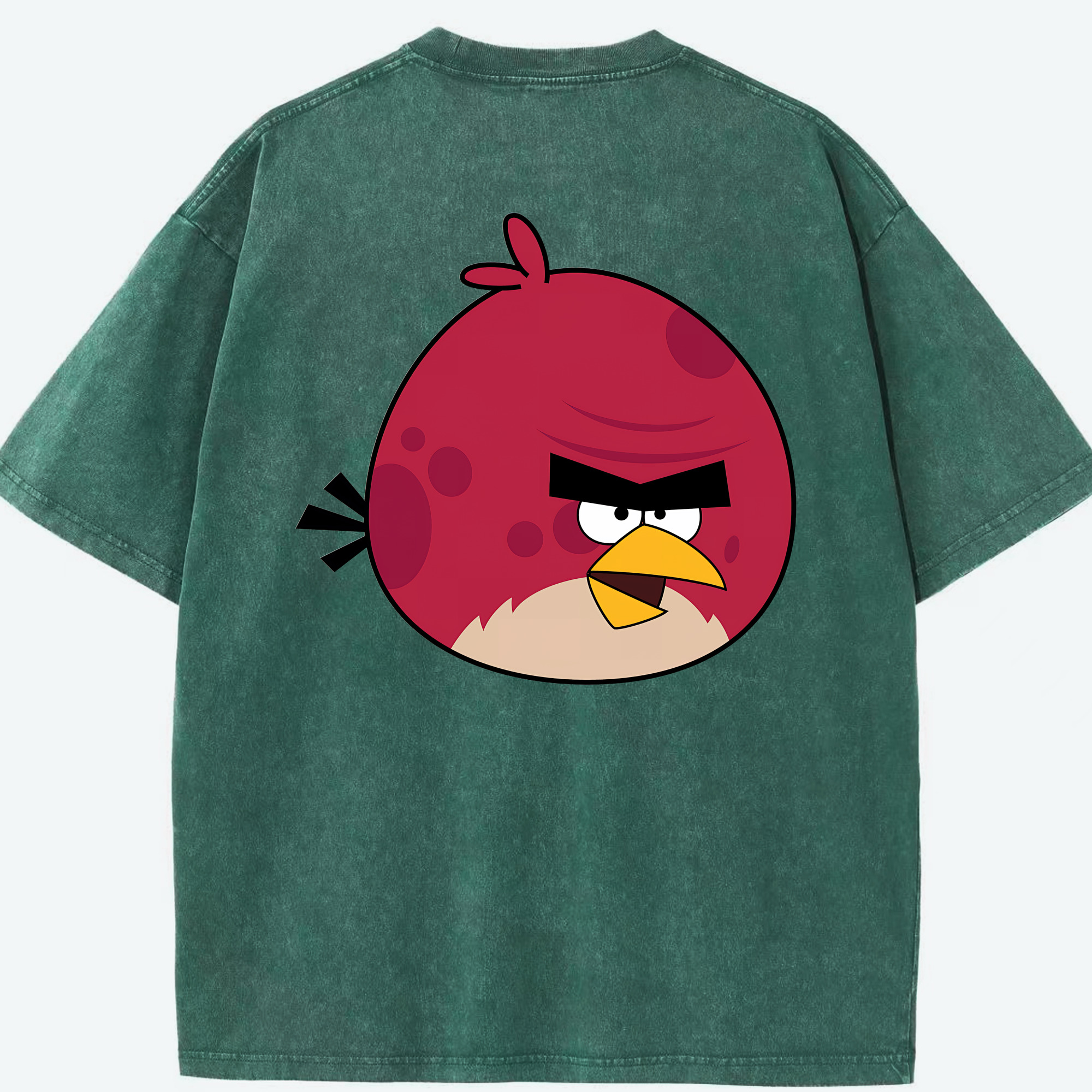 （画像用） Angry Birds アングリーバード 綿100% ヴィンテージ風 半袖Tシャツ（背面プリント）